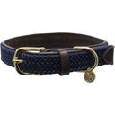 Geflochtenes Nylon-Hundehalsband navy, XS (37 cm)