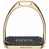FILLIS Stirrups, Gold with Black Inlays, Tread Width 12 cm