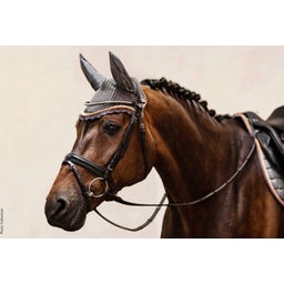 Bonnet Anti-Mouches Dynamite - Taille Cheval - gris chiné / orange - 1 pcs