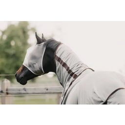 Kentucky Horsewear Fliegenmaske Classic ohne Ohren beige - Full/WB