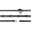 1/2'' (13 mm) Rubberen Teugels met 7 Leren Tussenstukken Warmbloed D-Collectie, Zwart