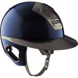 Kask jeździecki Voronoï Carbon - z osłoną skroni, niebieski/czarny