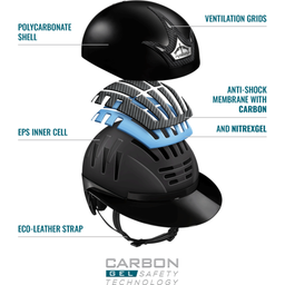 Casque d'Équitation Vita Carbon Gel GST, Noir/Brillant - L (59)