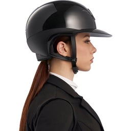 Casque d'Équitation Vita Carbon Gel GST - Visière Large, Noir/Brillant - M (51)