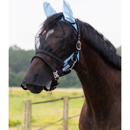Máscara Antimoscas con Protección Nasal Extraíble, Azul Claro - Shetty