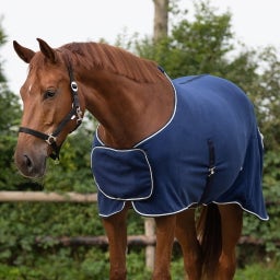 Brands of Q Fleece Rug with Ornament, Navy/Silver - 105 cm